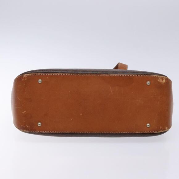 CELINE Macadam Canvas Hand Bag Pvc Leather Brown Gold - Picture 9 of 13